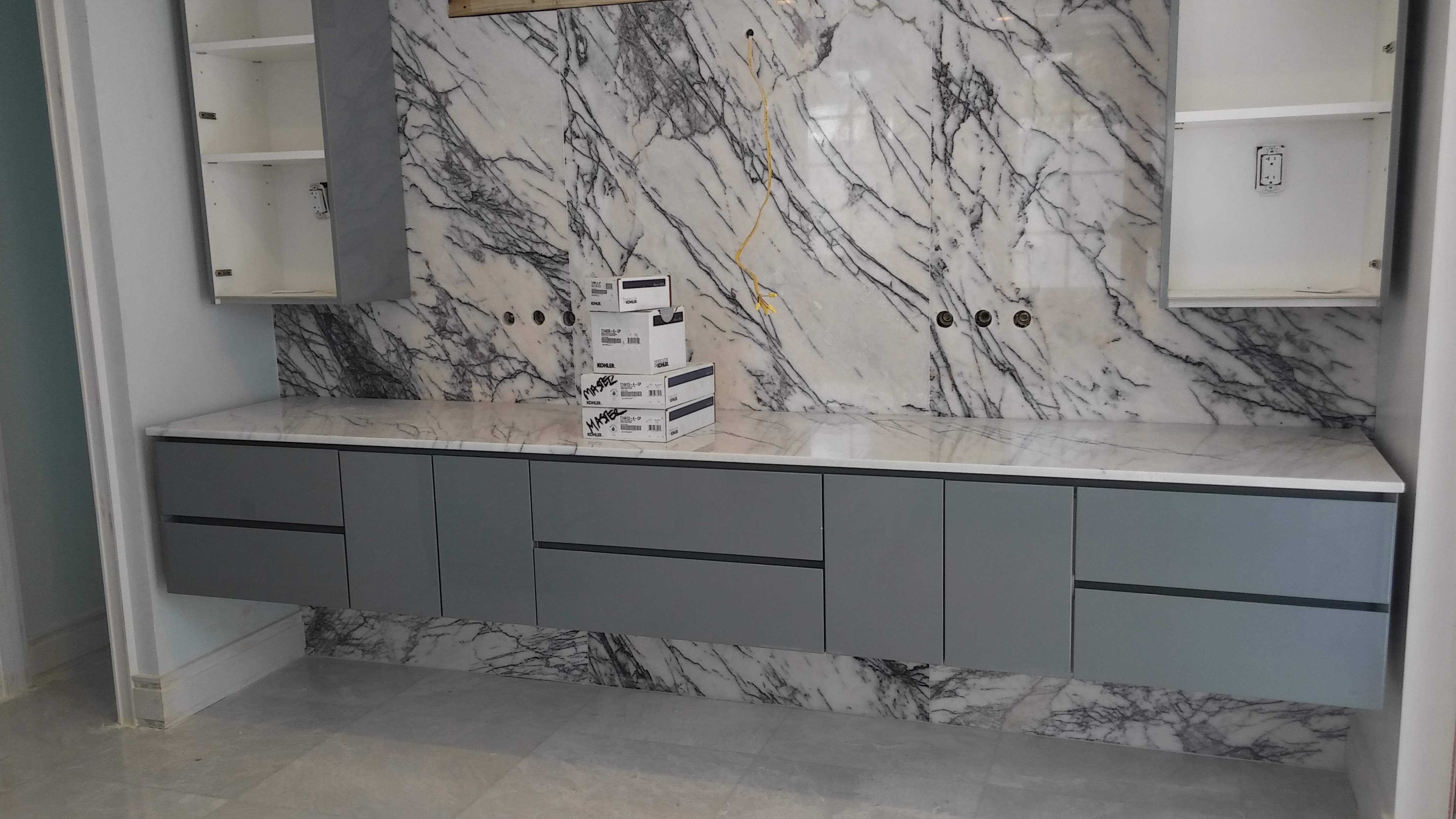 Vanity installation detail